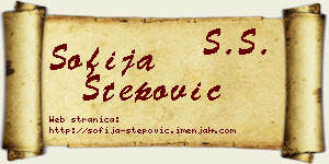 Sofija Stepović vizit kartica